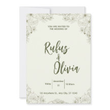 Faire-part de mariage floral élégant | Botani vint