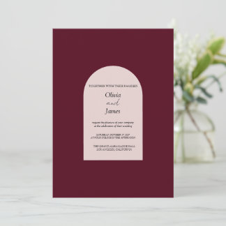 Faire-part de mariage floral élégant et voûté coul