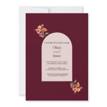 Faire-part de mariage floral élégant et voûté de c