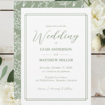 Faire-part de mariage floral élégant minimaliste