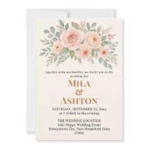 Faire-part de mariage floral élégant – Modifiable