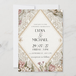 Faire-part de mariage floral élégant | Nous Boho r