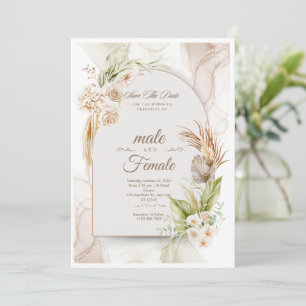Faire-Part de Mariage Floral Élégant Personnalis