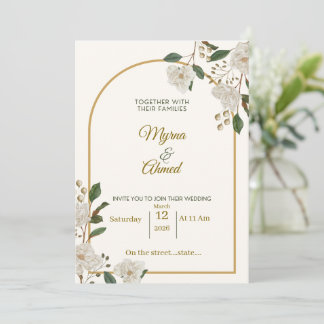 Faire-part de mariage floral élégant pour Rufus &