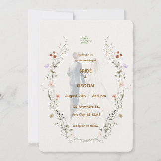 Faire-part de mariage floral élégant | Romantique