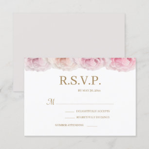 Faire-part de mariage floral élégant Roses rosées