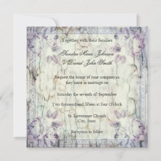 Faire-part de mariage Floral en bois