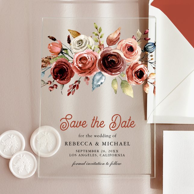Faire-part de mariage floral en terre cuite (Créateur téléchargé)