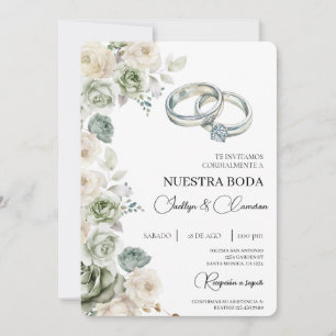 Faire-part de mariage floral espagnol