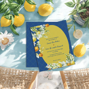 Faire-part de mariage floral et citron élégant ble