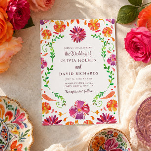 Faire-part de mariage Floral Fiesta Mexicain Color