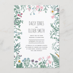 Faire-part de mariage floral Fleur sauvage