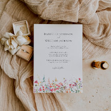 Faire-part de mariage floral Fleur sauvage de prin