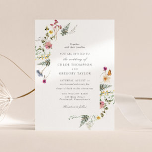 Faire-part de mariage floral fleur sauvage Meadow
