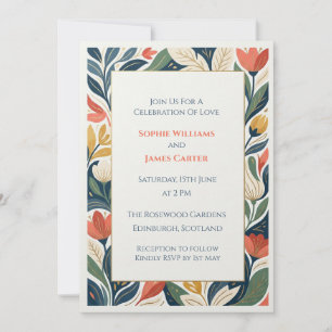 Faire-Part de Mariage Floral Folk Gras