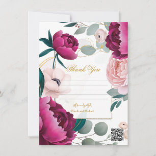 Faire-part de mariage floral glamour avec pivoine 