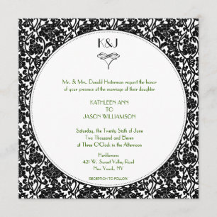 Faire-part de mariage floral gothique de