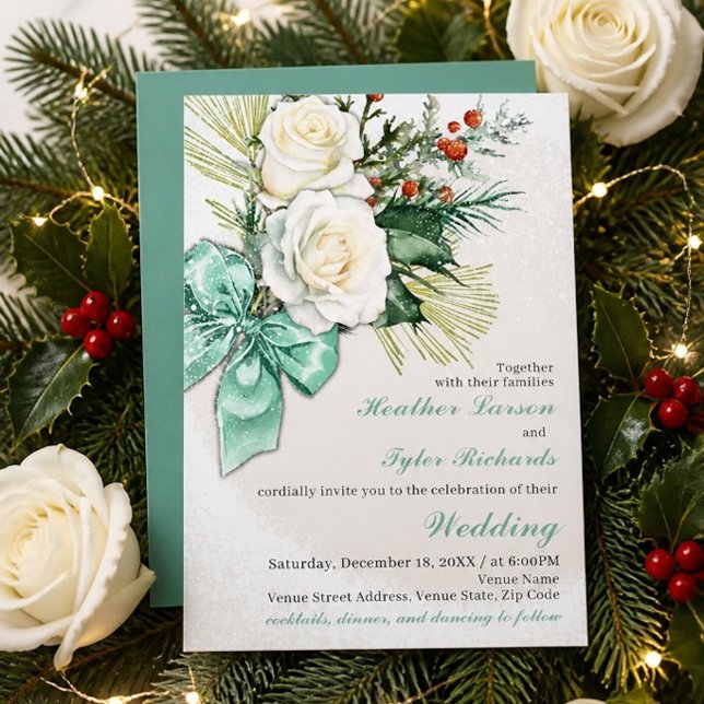 Faire-part de mariage floral hivernal (Créateur téléchargé)