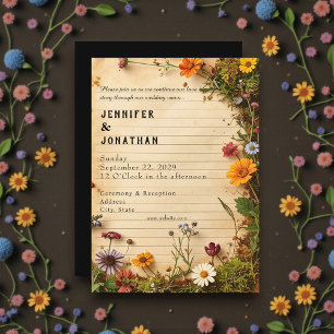 Faire-Part de Mariage Floral Imprimé Amoureux des
