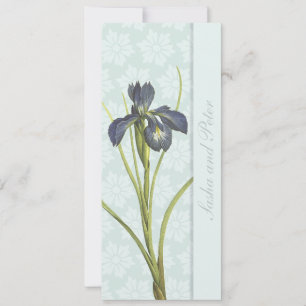 Faire-part de mariage Floral Iris Bleu