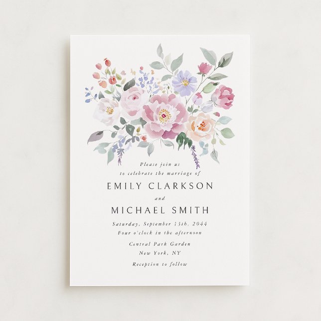 Faire-part de mariage floral Jardin Pastel (Créateur téléchargé)
