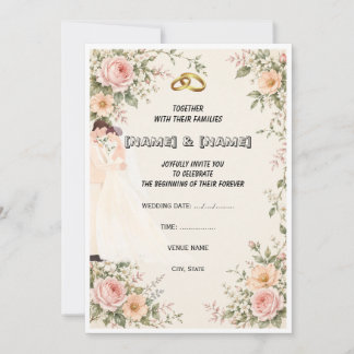Faire-part de mariage floral Jardin Romantique