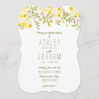 Faire-part de mariage floral jaune glorieux du pri