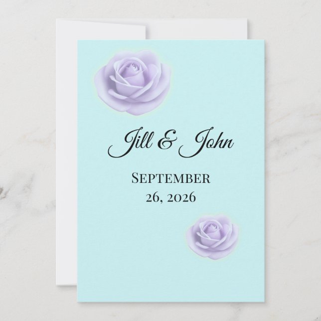 Faire-part de mariage floral lavande (Devant)