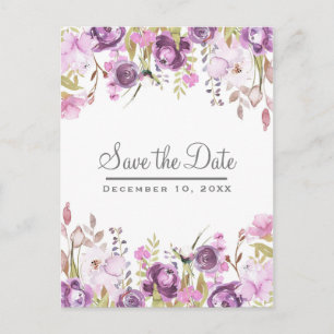Faire-part de mariage floral lavande lilas violet