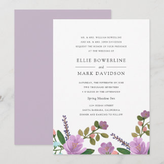 Faire-part de mariage floral légèrement