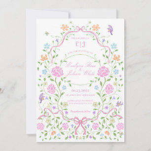 Faire-part de mariage floral lunaire