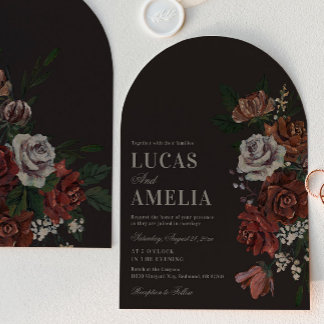 Faire-part de mariage floral lunatique Arch