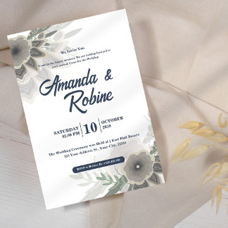 Faire-part de mariage Floral moderne