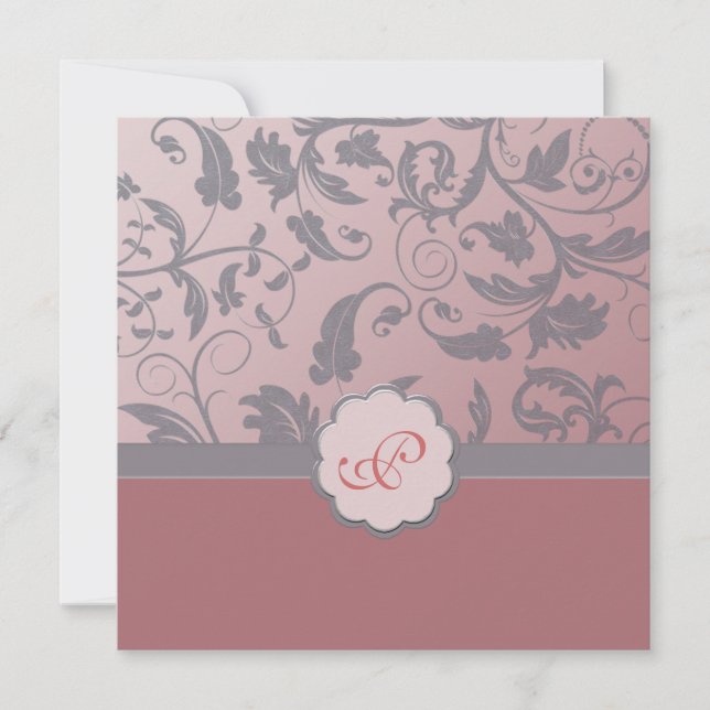 Faire-part de mariage Floral Monogramme (Devant)