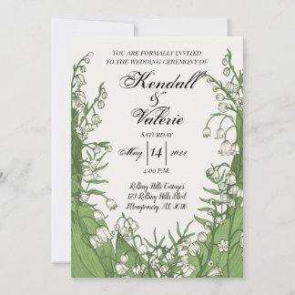 Faire-part de mariage floral Muguet 5x7
