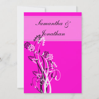 Faire-part de mariage floral noir et blanc