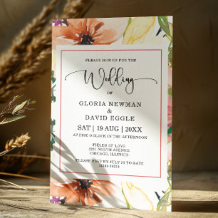 Faire-part de mariage Floral Orange Spring