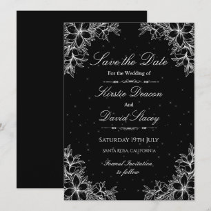 Faire-part de mariage Floral Orné Blanc