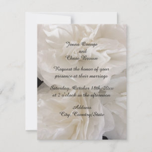 Faire-part de mariage floral papier blanc
