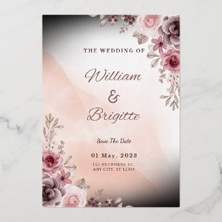 Faire-part de mariage floral pastel