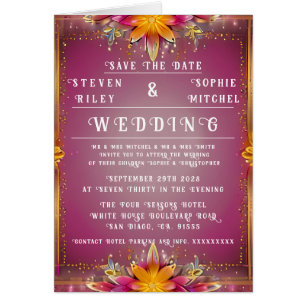 Faire-part de mariage floral personnalisable