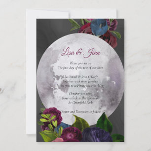 Faire-part de mariage floral Pleine lune