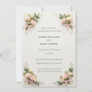 Faire-part de mariage floral Rose Blush