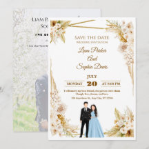 Faire-part de mariage floral rose jardin romantiqu