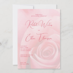 Faire-part de mariage floral rose romantique