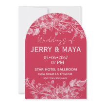 Faire-part de mariage floral rose romantique éléga