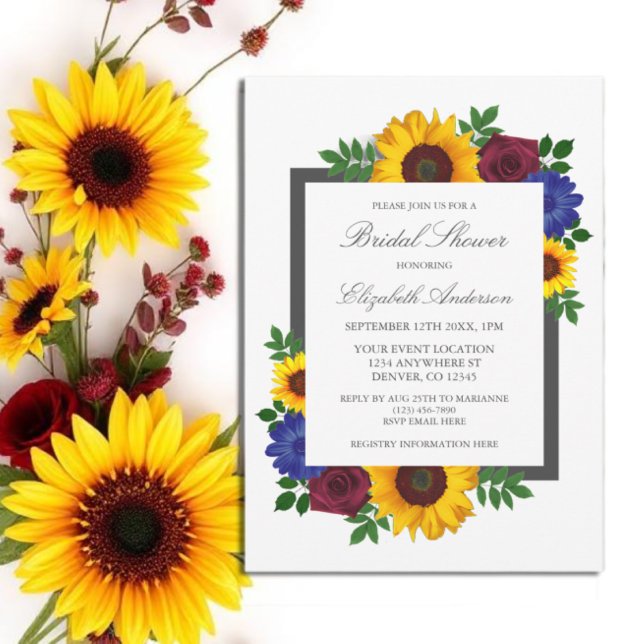 Faire-part de mariage floral Rose Tournesol (Créateur téléchargé)