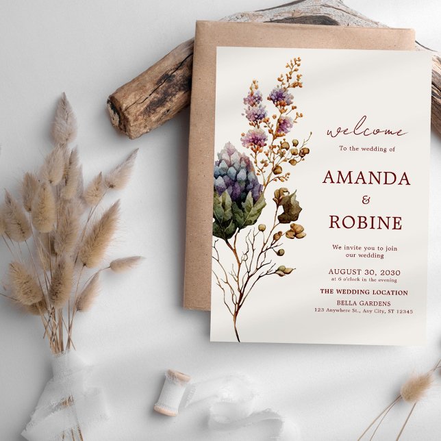 Faire-part de mariage Floral Rustique Boho moderne (Créateur téléchargé)