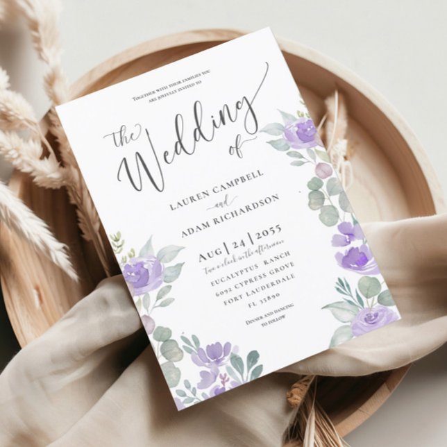 Faire-part de mariage floral rustique eucalyptus v (Créateur téléchargé)
