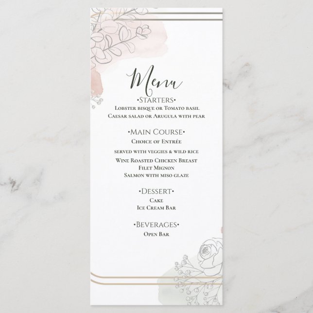 Faire-part de mariage floral Sage & Blush Botaniqu (Devant)